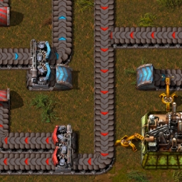 Captura de pantalla de dos cintras transportadoras que se entrelazan