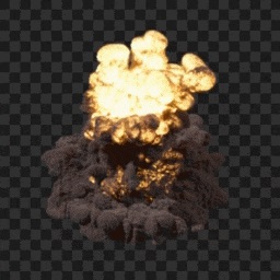 Explosion d'un missile à fusion