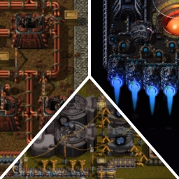 A collage of AngelBob, Space Exploration, and Industrial Revolution machines